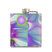 らせんカラフル円形シェイプ抽象芸術フラクタル フラスク (裏面)