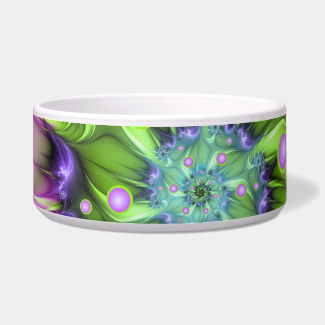 らせんカラフル円形シェイプ抽象芸術フラクタル ボウル (正面)