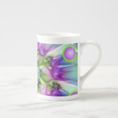 らせんカラフル円形シェイプ抽象芸術フラクタル ボーンチャイナマグカップ (右)