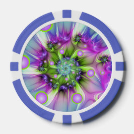 らせんカラフル円形シェイプ抽象芸術フラクタル ポーカーチップ