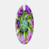 らせんカラフル円形シェイプ抽象芸術フラクタル メタルオーナメント (正面左)