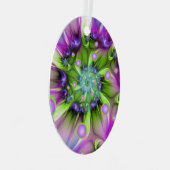 らせんカラフル円形シェイプ抽象芸術フラクタル メタルオーナメント (正面右)