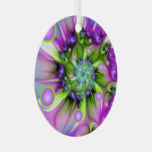 らせんカラフル円形シェイプ抽象芸術フラクタル メタルオーナメント (正面右)