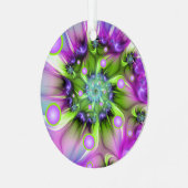 らせんカラフル円形シェイプ抽象芸術フラクタル メタルオーナメント (正面左)