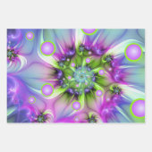 らせんカラフル円形シェイプ抽象芸術フラクタル ラッピングペーパーシート (正面2)