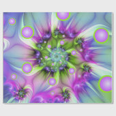 らせんカラフル円形シェイプ抽象芸術フラクタル ラッピングペーパー (フラット)