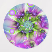 らせんカラフル円形シェイプ抽象芸術フラクタル ラベル (デザイン2)