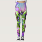 らせんカラフル円形シェイプ抽象芸術フラクタル レギンス (正面)