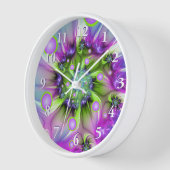 らせんカラフル円形シェイプ抽象芸術フラクタル 壁時計 (傾斜)