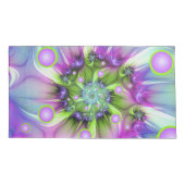 らせんカラフル円形シェイプ抽象芸術フラクタル 枕カバー (裏面)