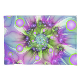 らせんカラフル円形シェイプ抽象芸術フラクタル 枕カバー