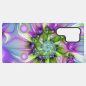 らせんカラフル円形シェイプ抽象芸術フラクタル SAMSUNG GALAXYケース (裏面横)