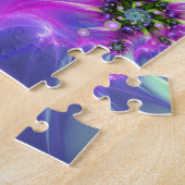 らせんカラフル形の丸い図形抽象芸術のフラクタルアート ジグソーパズル (側面)