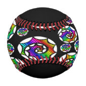 らせんカラフル模様 野球ボール (正面)