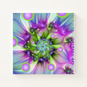 らせんカラフル状ラウンドシェイプ抽象芸術フラクタル名 ノートブック (裏面)