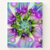 らせんカラフル状ラウンドシェイプ抽象芸術フラクタル名 ノートブック (裏面)