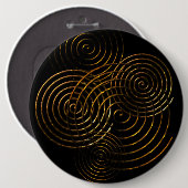 らせんセルト記号金ゴールド金属 缶バッジ (正面&裏面)