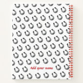 らせんパーソナライズされた名 – 白黒馬 ノートブック (裏面)