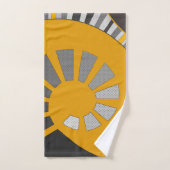 らせん形状、抽象芸術、水玉模様、灰色、黄色 バスタオルセット (ハンドタオル)