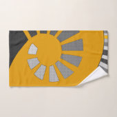 らせん形状、抽象芸術、水玉模様、灰色、黄色 バスタオルセット (ハンドタオル)