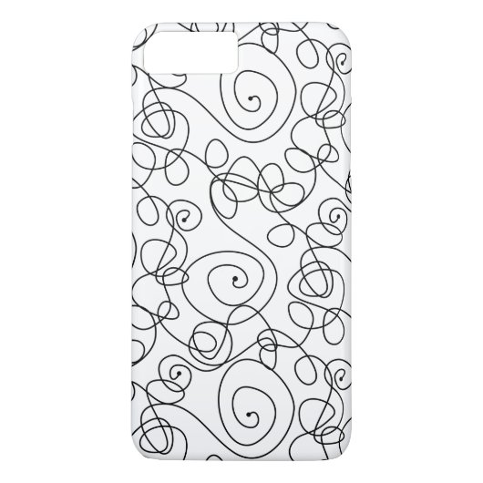 らせん熱狂する線（黒） +背景とアイディア Case-Mate iPhoneケース (裏面)