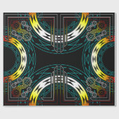 らせん状とダイヤモンドのスターバスト ラッピングペーパー (フラット)