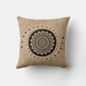 らせん状と花ブラックヘンナマンダラ クッション (裏面)