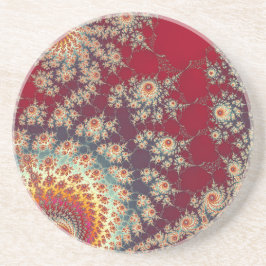 らせん状の花柄 コースター