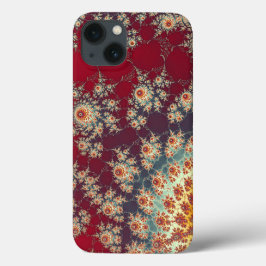 らせん状の花柄 iPhone 13ケース