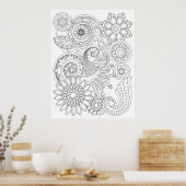 らせん状の花：Sonja A.SによるMEDIUM DIY着色。 ポスター (キッチン)