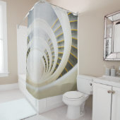 らせん状の黒と白の階段 シャワーカーテン (インサイチュ)