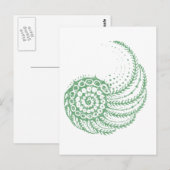 らせん状オーガニック緑色 ポストカード (正面/裏面)