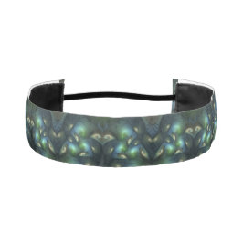 らせん状ティール（緑がかった色）ベージュグリーン抽象芸術フラクタル アスレチックヘッドバンド