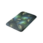 らせん状ティール（緑がかった色）ベージュグリーン抽象芸術フラクタル バスマット (アングル)