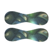 らせん状ティール（緑がかった色）ベージュグリーン抽象芸術フラクタル 野球ボール (パネル)