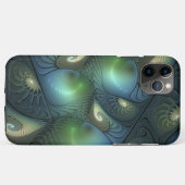らせん状ティール（緑がかった色）ベージュグリーン抽象芸術フラクタル Case-Mate iPhoneケース (裏面(横))