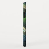 らせん状ティール（緑がかった色）ベージュグリーン抽象芸術フラクタル Case-Mate iPhoneケース (裏面/右)