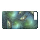 らせん状ティール(緑がかった色)ベージュグリーン抽象芸術フラクタル Case-Mate iPhoneケース (裏面(横))