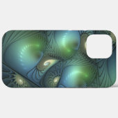 らせん状ティール（緑がかった色）ベージュグリーン抽象芸術フラクタル Case-Mate iPhoneケース (裏面 (横))