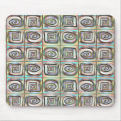 らせん状デザインの正方形の粗いステンドモザイク マウスパッド (正面)