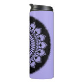 らせん状ドットフラワーラベンダーブラックヘナマンダラ タンブラー (回転右)