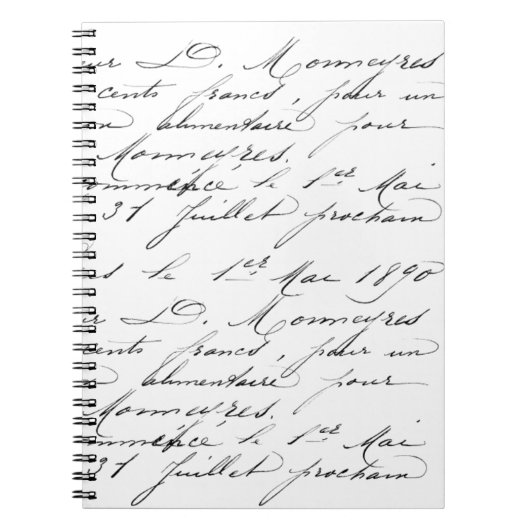 らせん状ノートパソコフランスのン – 手書きサンプル ノートブック (正面)