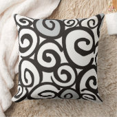らせん状パターン白黒+アイディア クッション (ブランケット)
