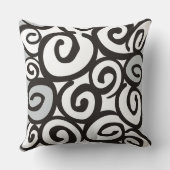 らせん状パターン白黒+アイディア クッション (裏面)