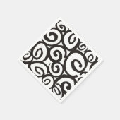 らせん状パターン白黒+アイディア スタンダードカクテルナプキン (角)