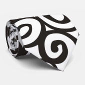 らせん状パターン白黒+アイディア ネクタイ (ロール)