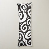 らせん状パターン白黒+アイディア ボディピロー (裏面 (縦))