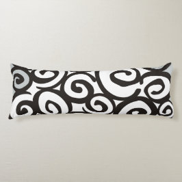 らせん状パターン白黒+アイディア ボディピロー