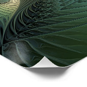 らせん状ベージュグリーンターコイズ抽象芸術フラクタルアート ポスター (コーナー)