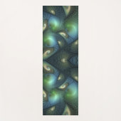 らせん状ベージュグリーンターコイズ抽象芸術フラクタルアート ヨガマット (正面)